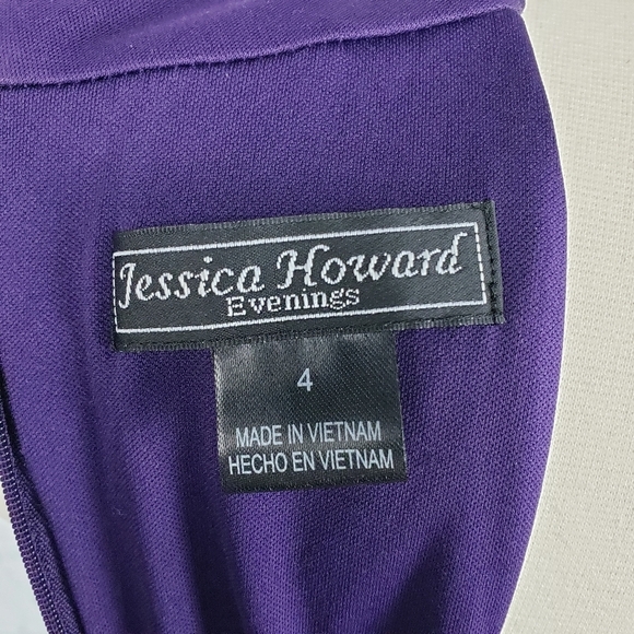 Jessica Howard Womens Formal Dress Size 4 Deep Purple Prom Flowy Evening Gown - Picture 11 of 13